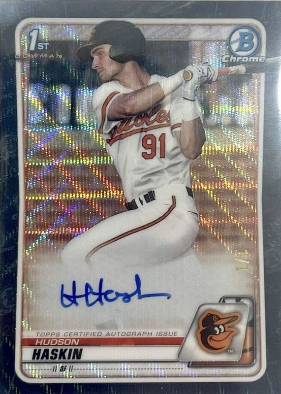 2020 Bowman Draft #CDA-HH Chrome DP Auto - Black Wave Refractor /1 (1st)