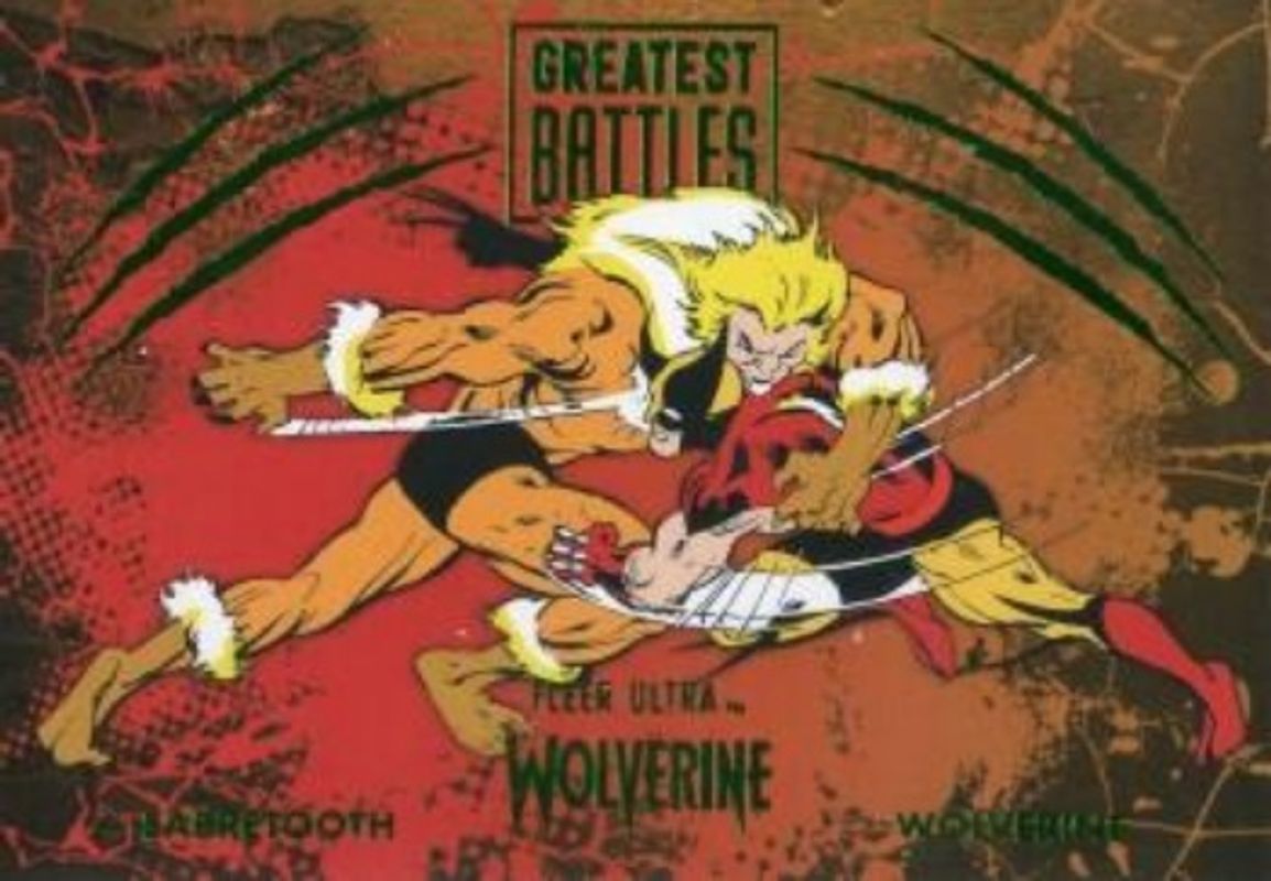 2023 Fleer Ultra Marvel Wolverine #GB-8 Greatest Battles - Green Foil