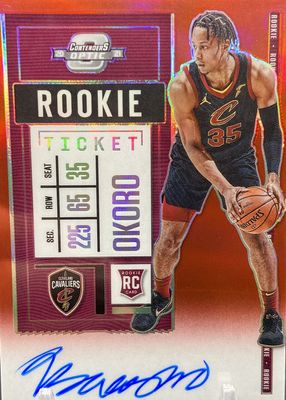2020 Contenders Optic #102 Rookie Ticket Auto Variation - Red /99 (Black Jersey)