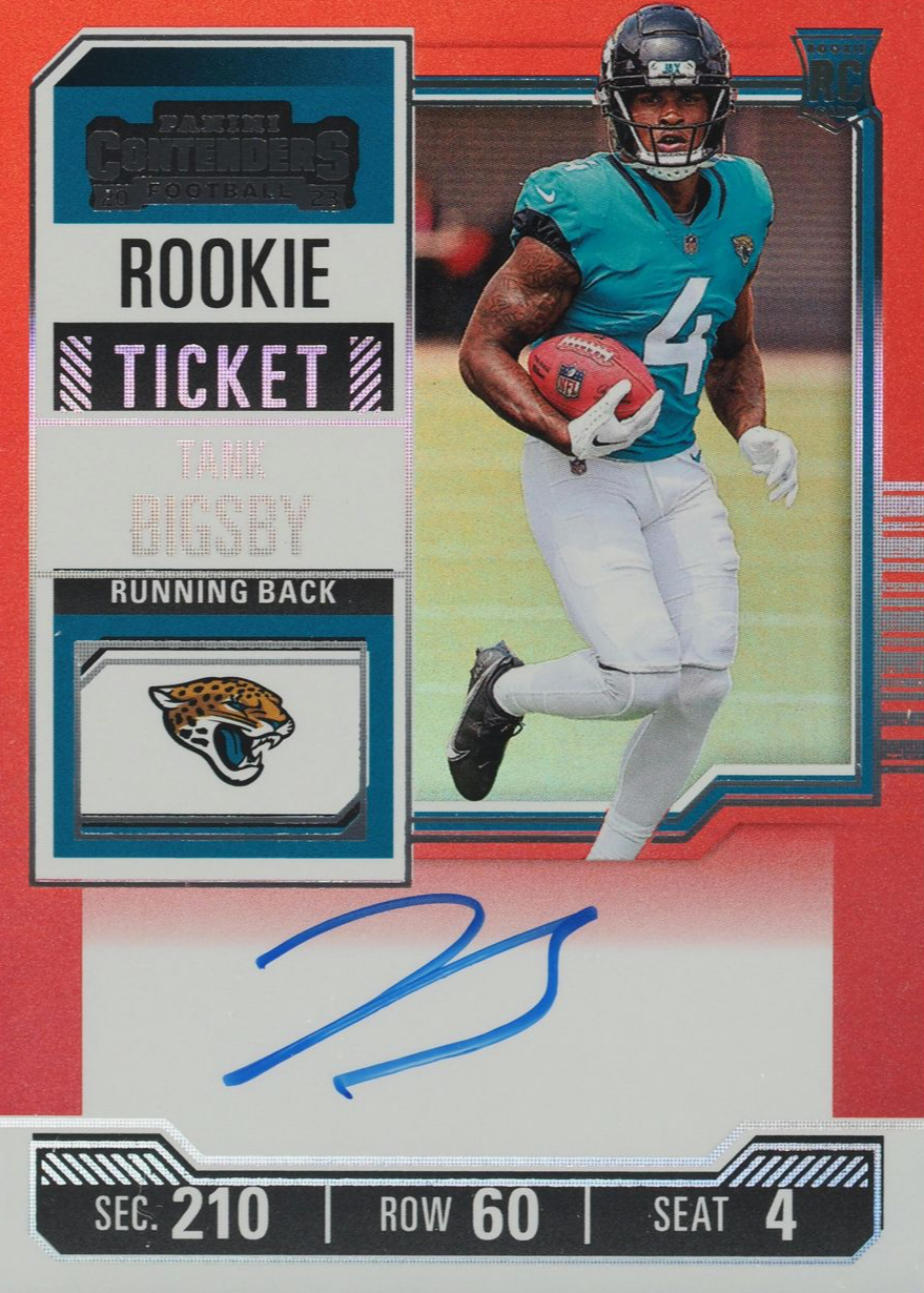 Tank Bigsby 2023 Contenders #134 Rookie Ticket Auto - Red Zone Ticket ...