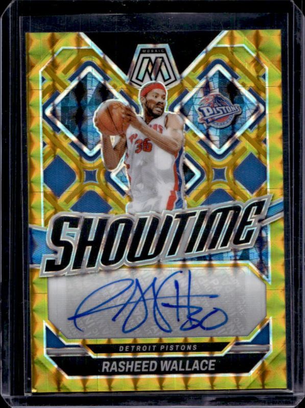 Rasheed Wallace 2023 Mosaic #SS-SHE Showtime Signatures - Gold /10 ...