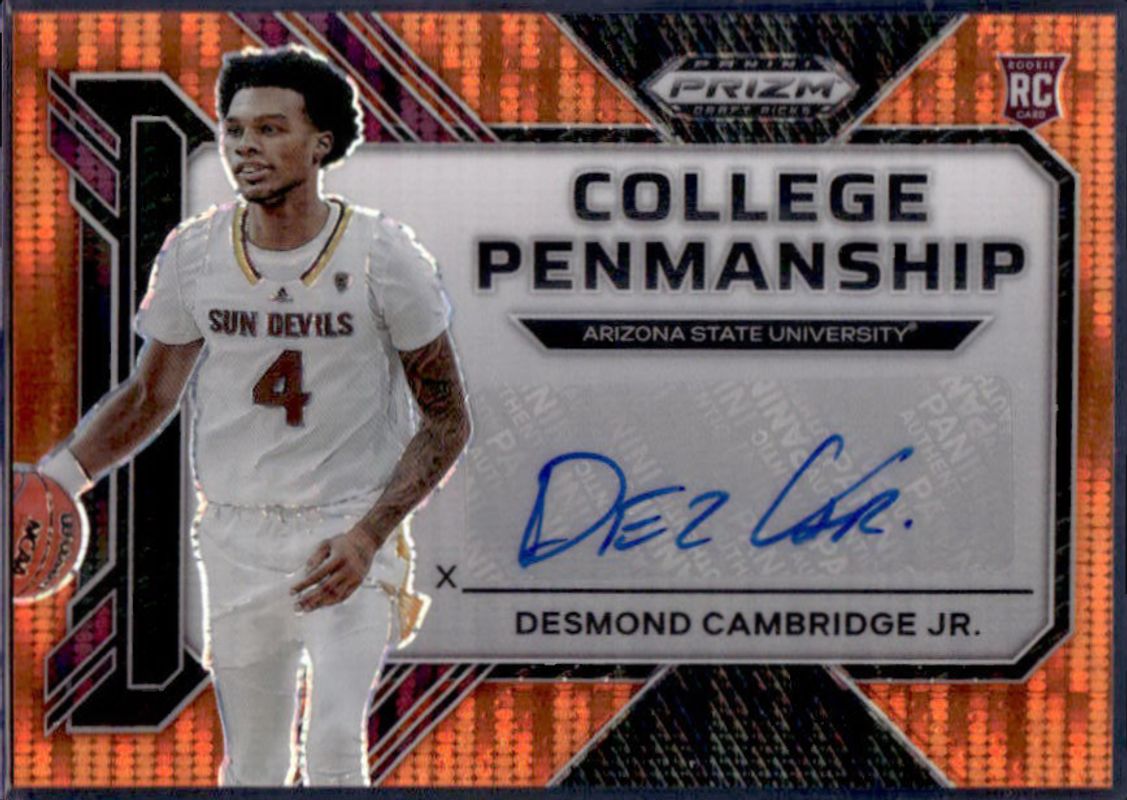 2023 Prizm Draft Picks #CP-DCJ College Penmanship - Orange Pulsar /49
