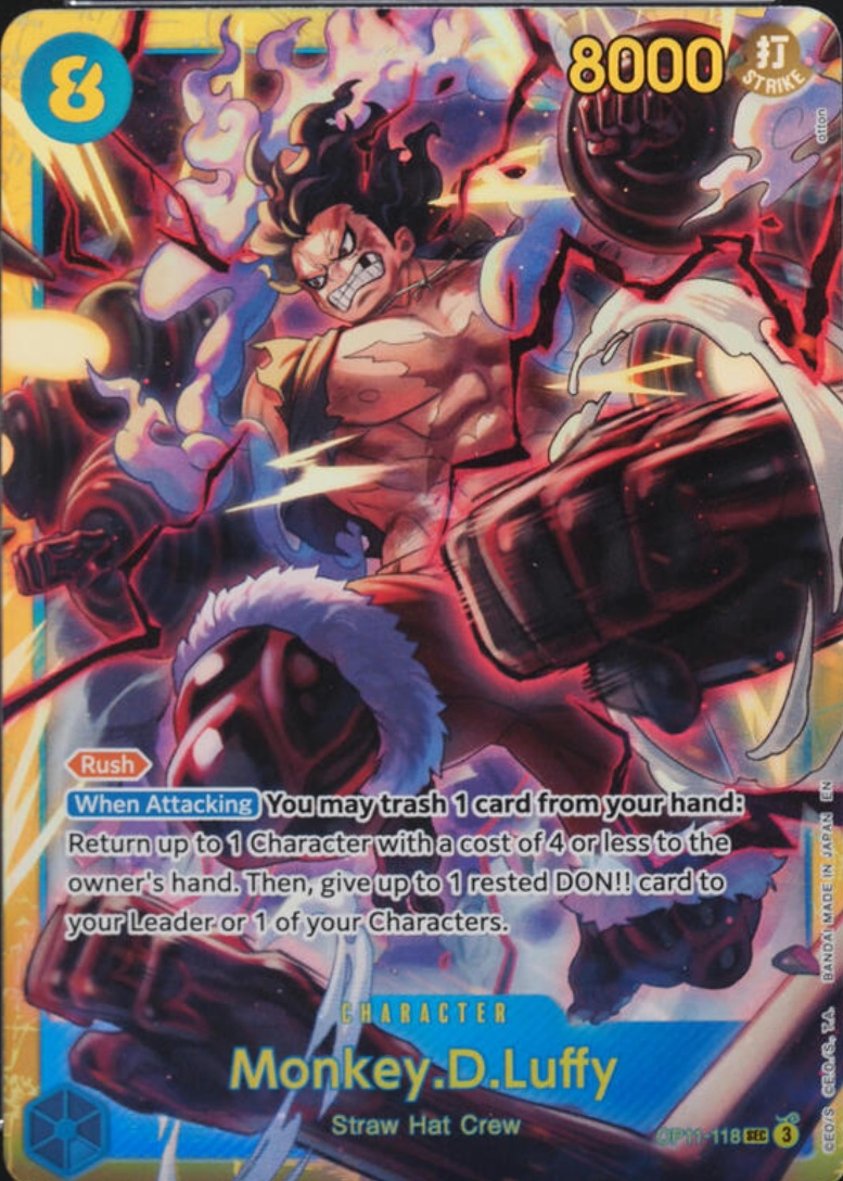 Monkey.D.Luffy 2025 A Fist of Divine Speed #OP11-118 Secret Rare