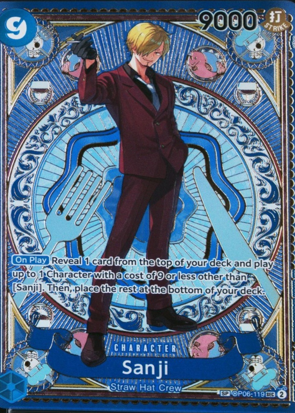 Sanji 2025 A Fist of Divine Speed #OP06-119 Secret Rare (SP) Price Guide -  Sports Card Investor