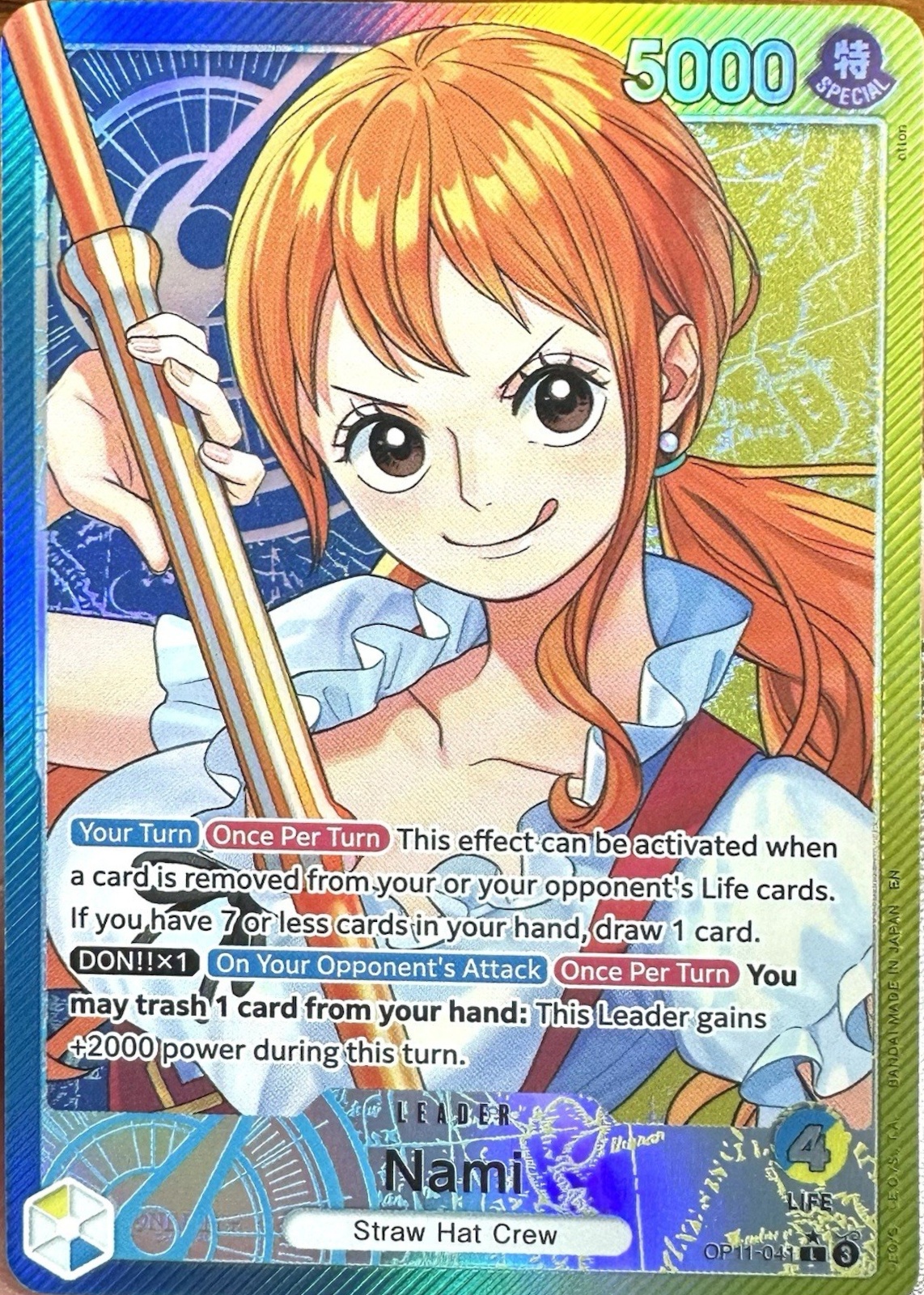 Nami 2025 A Fist of Divine Speed #OP11-041 Leader (Alternate Art