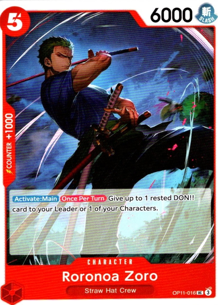 Roronoa Zoro 2025 A Fist of Divine Speed (OP-11) #OP11-016 Base