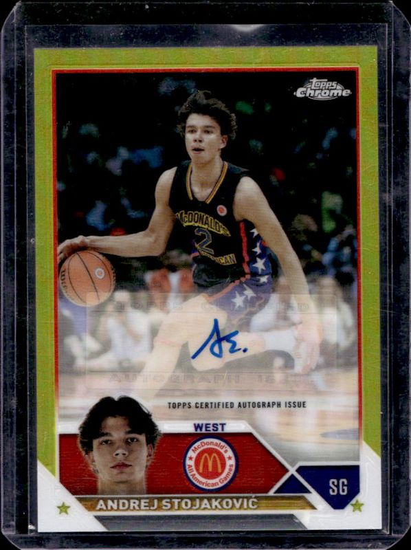 2023 Topps Chrome McDonald's All-American #CA-AS Chrome Autographs - Yellow Refractor /75