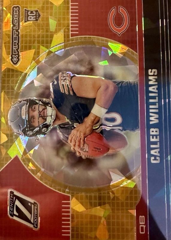 Caleb Williams 2024 Zenith #1 First Look - Gold Ice /(SSP) Rookie RAW