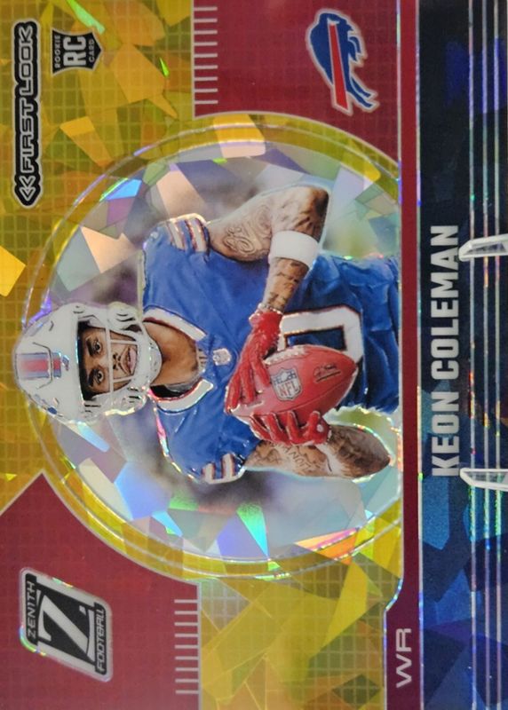 Keon Coleman 2024 Zenith #16 First Look - Gold Ice /(SSP) Rookie RAW
