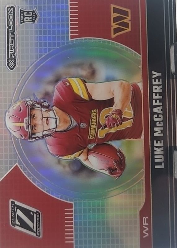 Luke McCaffrey 2024 Zenith #25 First Look /(SSP) Rookie RAW