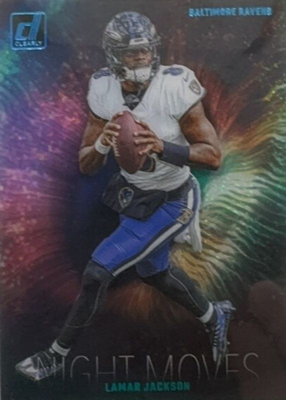 Lamar Jackson 2023 Clearly Donruss #11 Night Moves - Holo Platinum /1 RAW