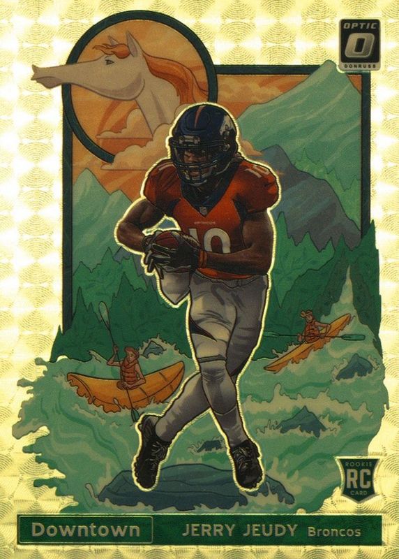 Jerry Jeudy 2020 Optic #DT-37 Downtown - Gold Vinyl /1 Rookie RAW