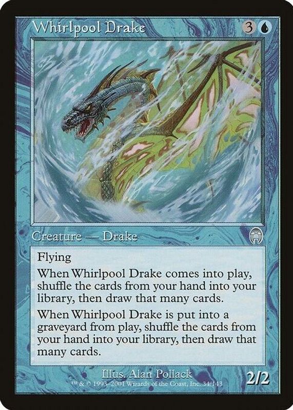 Whirlpool Drake 2001 Apocalypse #34 Base RAW TCG (NEAR MINT)
