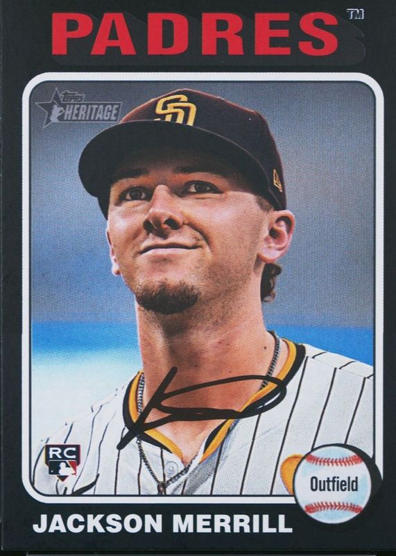 Jackson Merrill 2024 Topps Heritage High Number #689 Black Border Rookie RAW