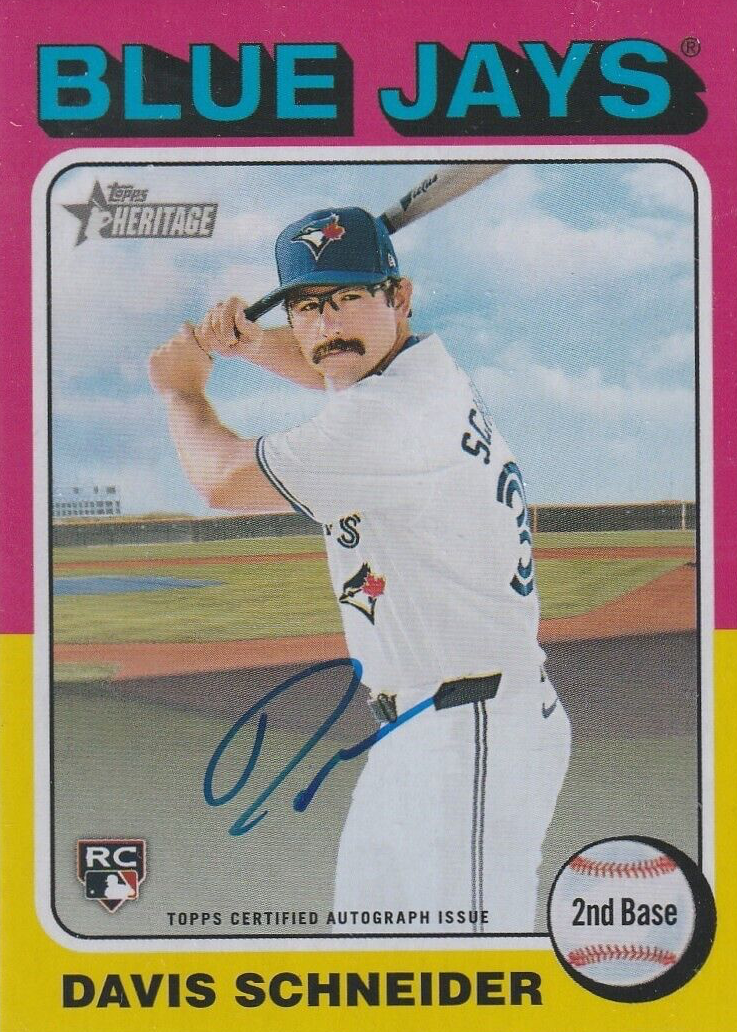 Davis Schneider 2024 Topps Heritage High Number #ROA-DS Real One ...