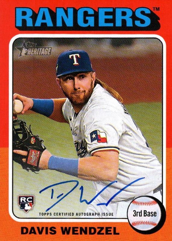 Davis Wendzel 2024 Topps Heritage High Number #ROA-DW Real One Autographs Rookie RAW