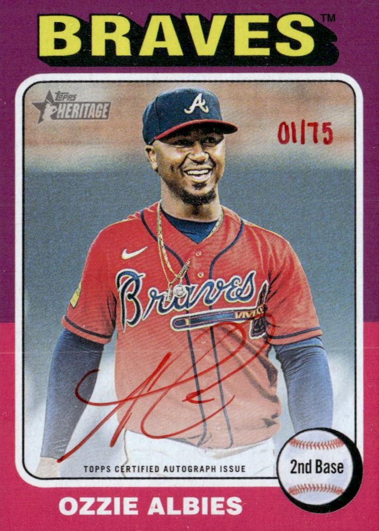 Ozzie Albies 2024 Topps Heritage High Number #ROA-OA Real One