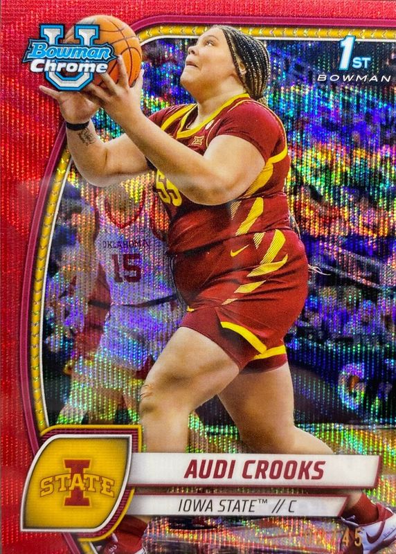 2024 Bowman Chrome University #9 Red Wave Refractor /45 (1st)