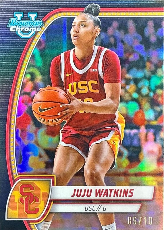 JuJu Watkins 2024 Bowman Chrome University #37 Black Refractor /10 RAW