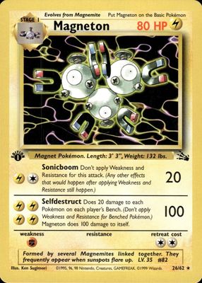 Magneton 1999 Fossil #11/62 Unlimited Holo Price Guide