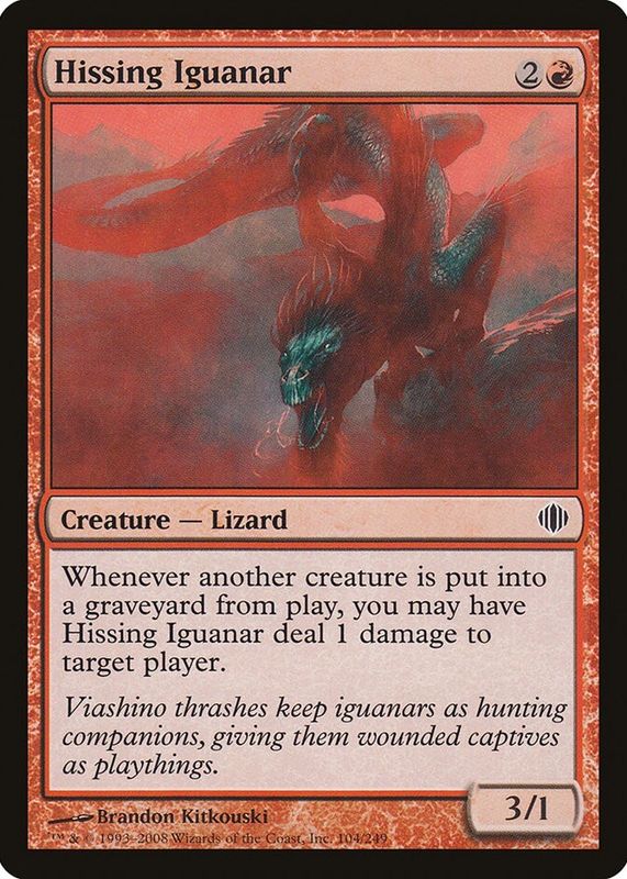 Hissing Iguanar 2008 Shards of Alara #104 Foil RAW TCG (LIGHTLY PLAYED)