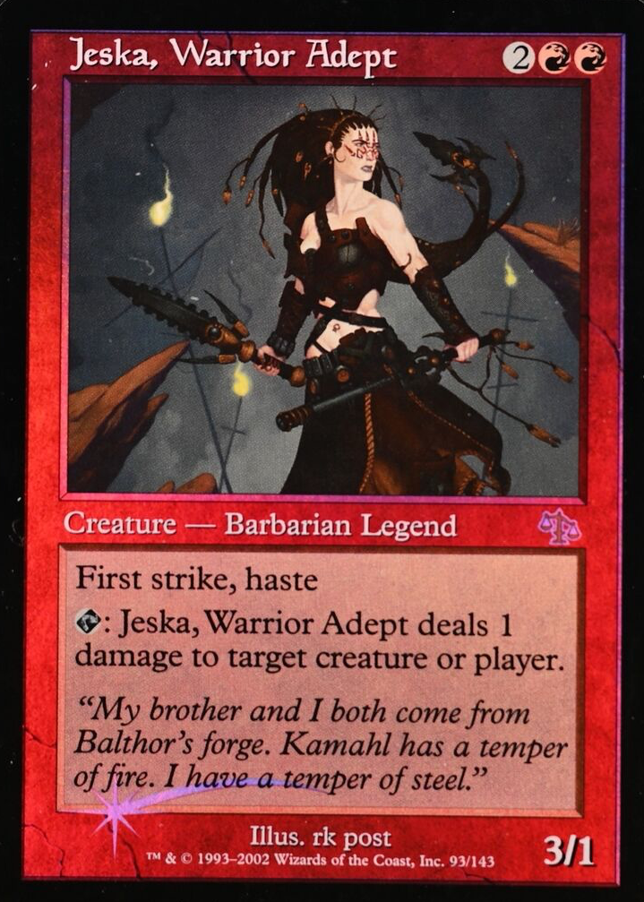 JUD 熟達の戦士ジェスカ/Jeska, Warrior Adept Foil Jeska, Warrior Adept 2002 Judgment #93 Foil Price Guide - Sports