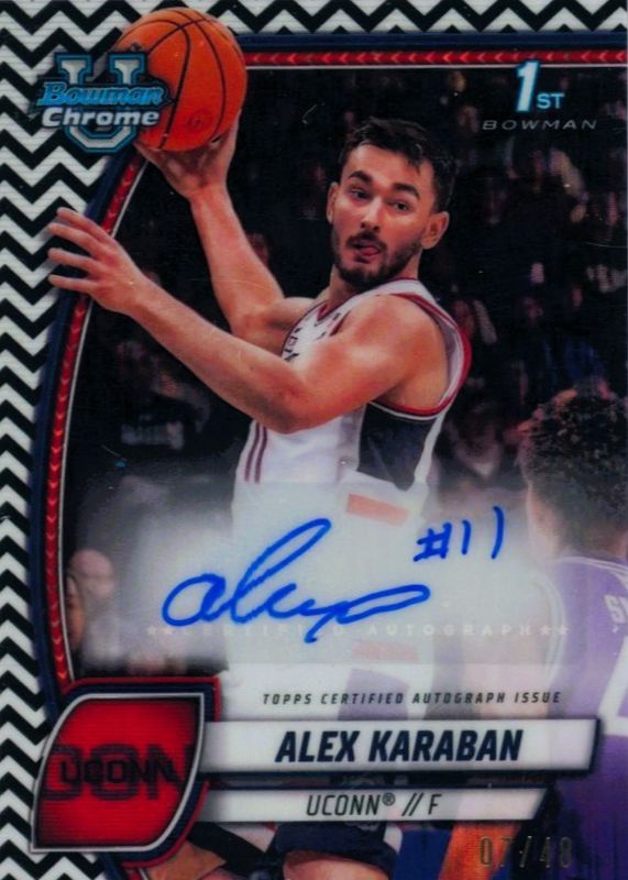 2024 Bowman Chrome University #100 Prospect Auto - Black & White Stealth Refractor /48 (1st)