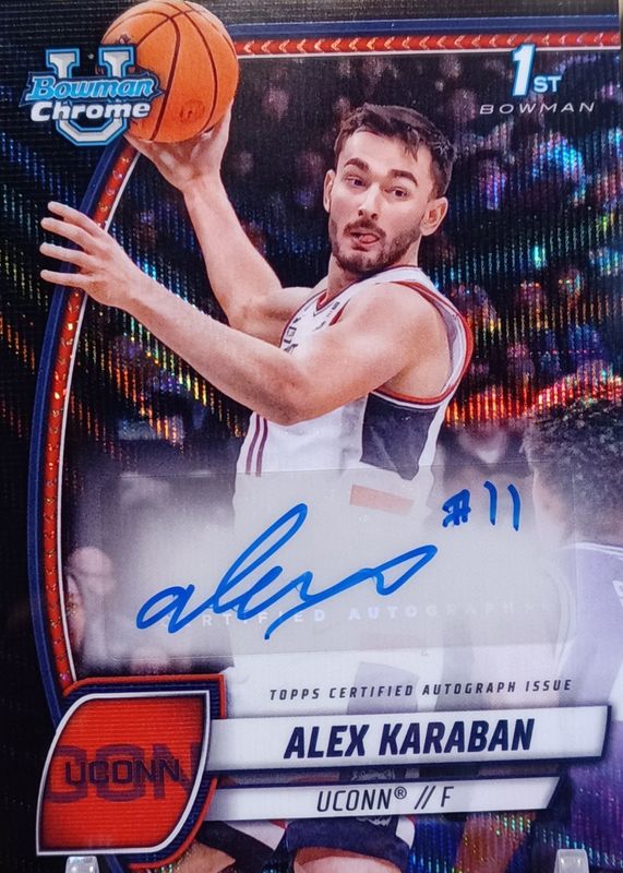 2024 Bowman Chrome University #100 Prospect Auto - Black Wave Refractor (1st)