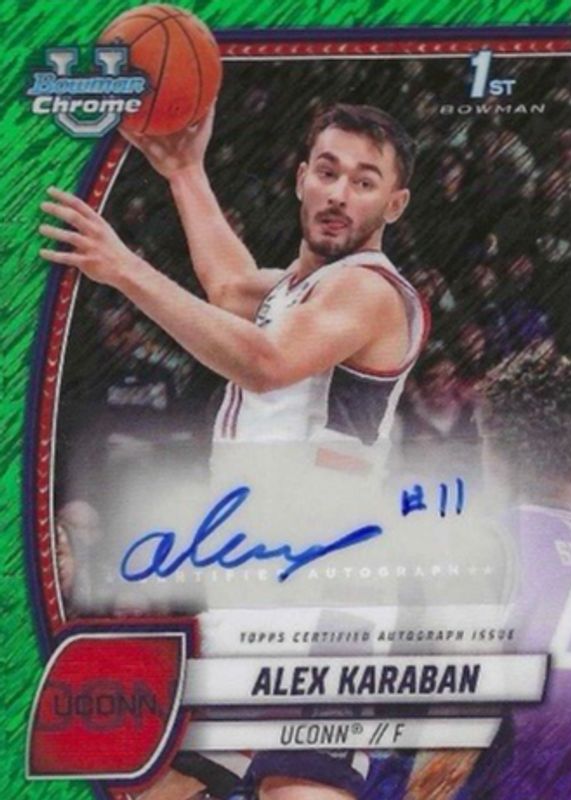 2024 Bowman Chrome University #100 Prospect Auto - Green Shimmer Refractor (1st)