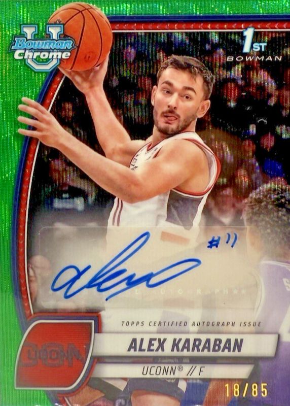 2024 Bowman Chrome University #100 Prospect Auto - Green Wave Refractor /85 (1st)