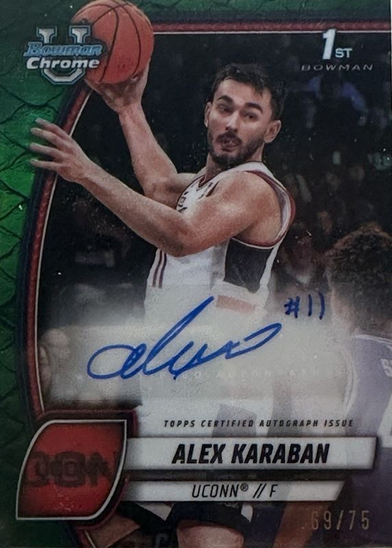 2024 Bowman Chrome University #100 Prospect Auto - Reptilian Green Refractor /75 (1st)