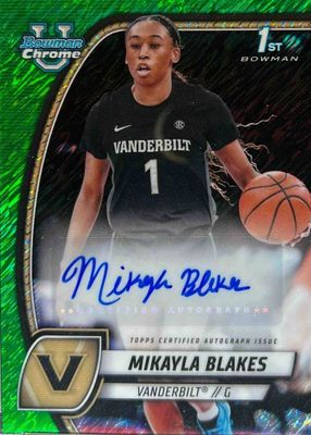 2024 Bowman Chrome University #55 Prospect Auto - Green Shimmer Refractor (1st)