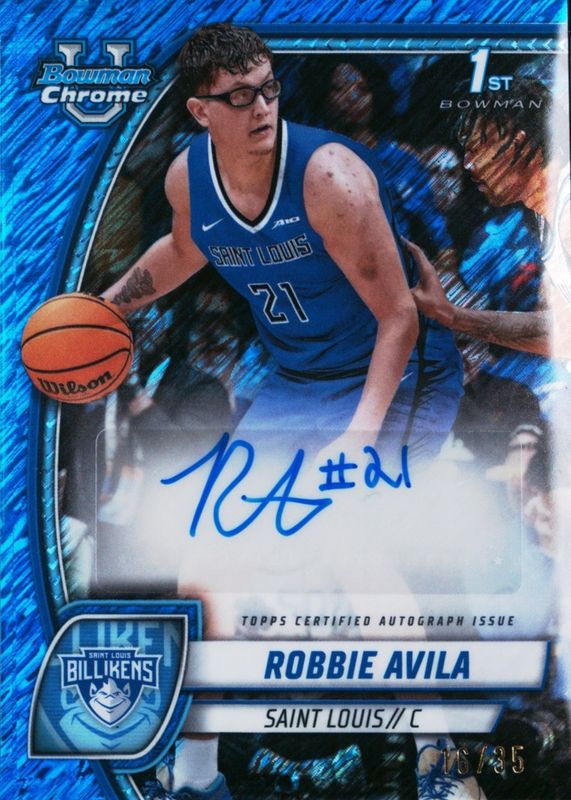 2024 Bowman Chrome University #61 Prospect Auto - Blue Shimmer Refractor /35 (1st)