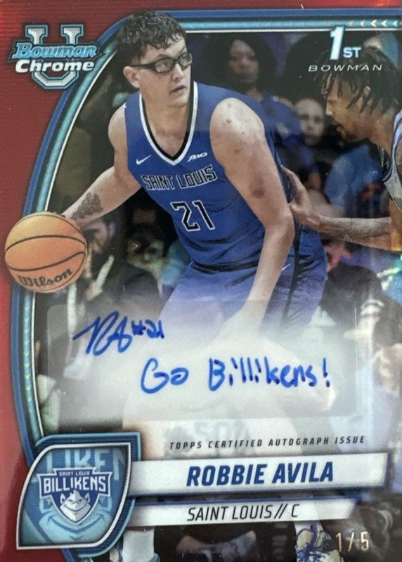 2024 Bowman Chrome University #61 Prospect Auto - Red Refractor /5 (1st)