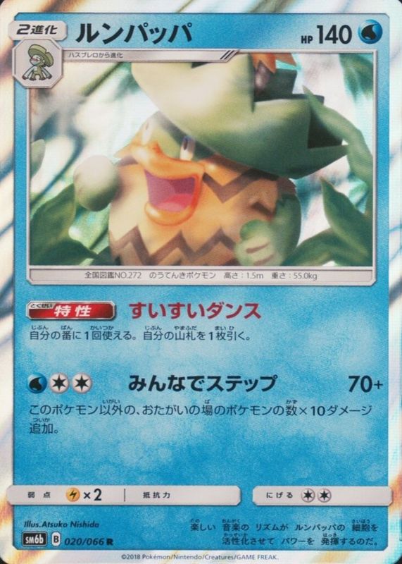 Ludicolo 2018 Japanese Sun & Moon: Champion Road #020/066 Holo RAW TCG (LIGHTLY PLAYED)