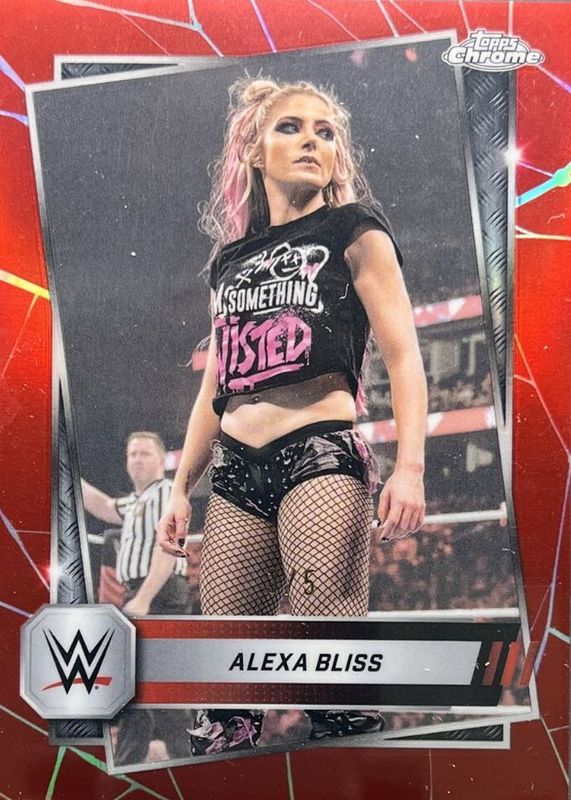 Alexa Bliss 2025 Topps Chrome WWE #107 Red Refractor /5 RAW