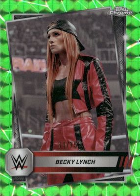 2025 Topps Chrome WWE #133 Neon Green Geometric Refractor /75