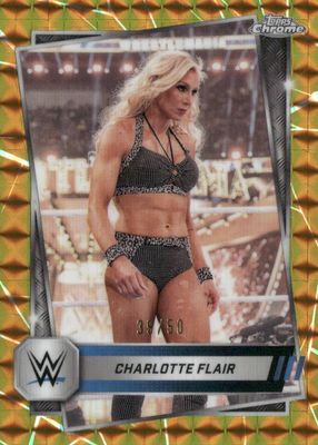 2025 Topps Chrome WWE #123 Gold Geometric Refractor /50