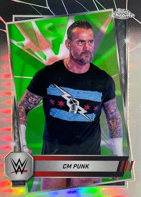 2025 Topps Chrome WWE #98 Neon Green & Black Refractor