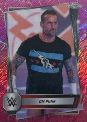 2025 Topps Chrome WWE #98 Pink Shimmer Refractor