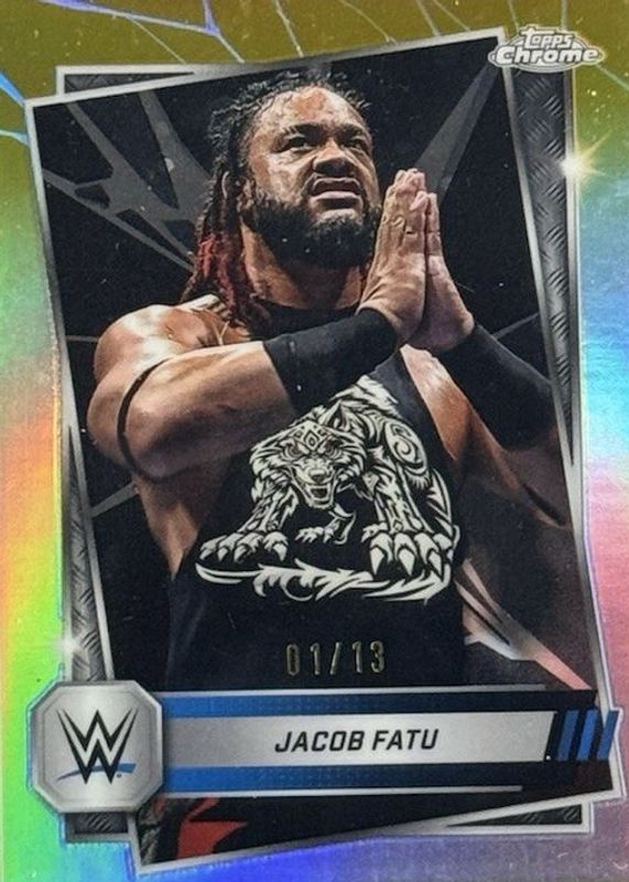 2025 Topps Chrome WWE #100 Black & Gold Refractor