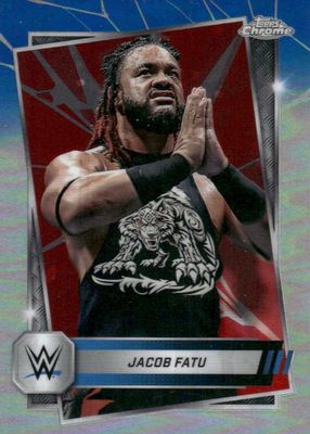 2025 Topps Chrome WWE #100 Red & Blue Refractor