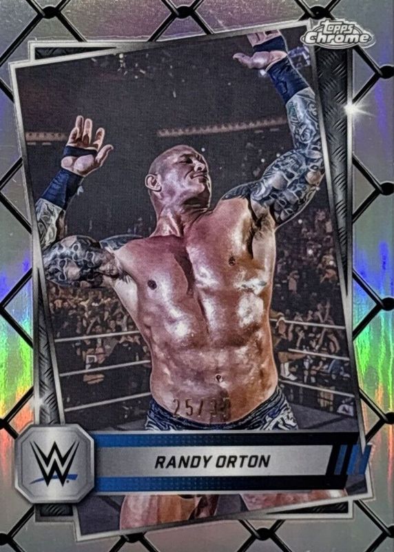 Randy Orton 2025 Topps Chrome WWE #14 Steel Cage Refractor /37 RAW