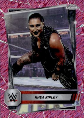 2025 Topps Chrome WWE #80 Pink Shimmer Refractor