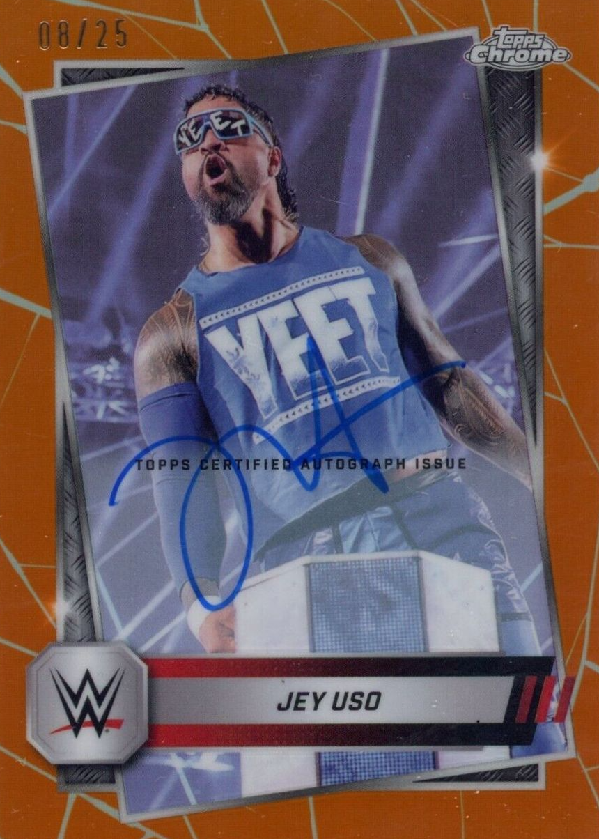 Jey Uso 2025 Topps Chrome WWE #CLA-JY Autographs - Orange