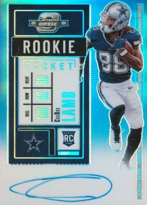 2020 Contenders Optic #107 Rookie Ticket Auto - Teal /99