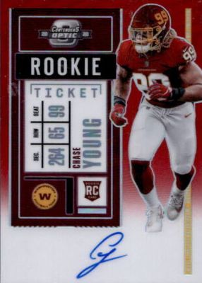 2020 Contenders Optic #102 Rookie Ticket Auto - Red /199