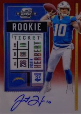 2020 Contenders Optic #104 Rookie Ticket Auto - Red /199