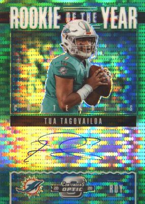 2020 Contenders Optic #ROY4 Rookie of the Year Contenders Autographs - Green Pulsar /27