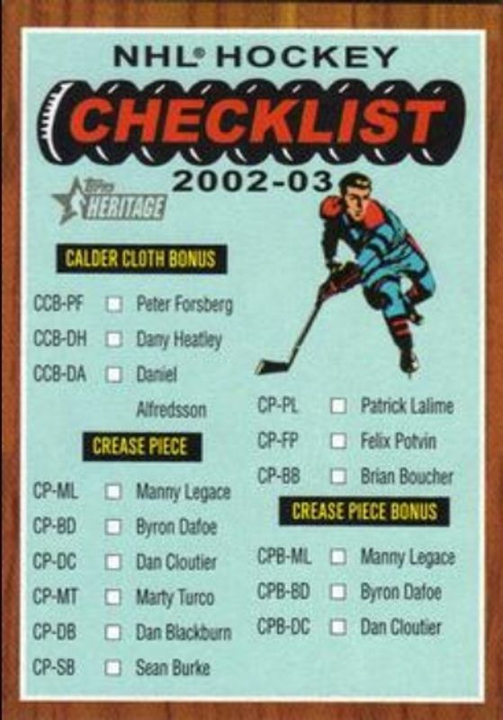 2002 Topps Heritage #6 Checklists